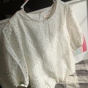 Medium White Eyelet Blouse